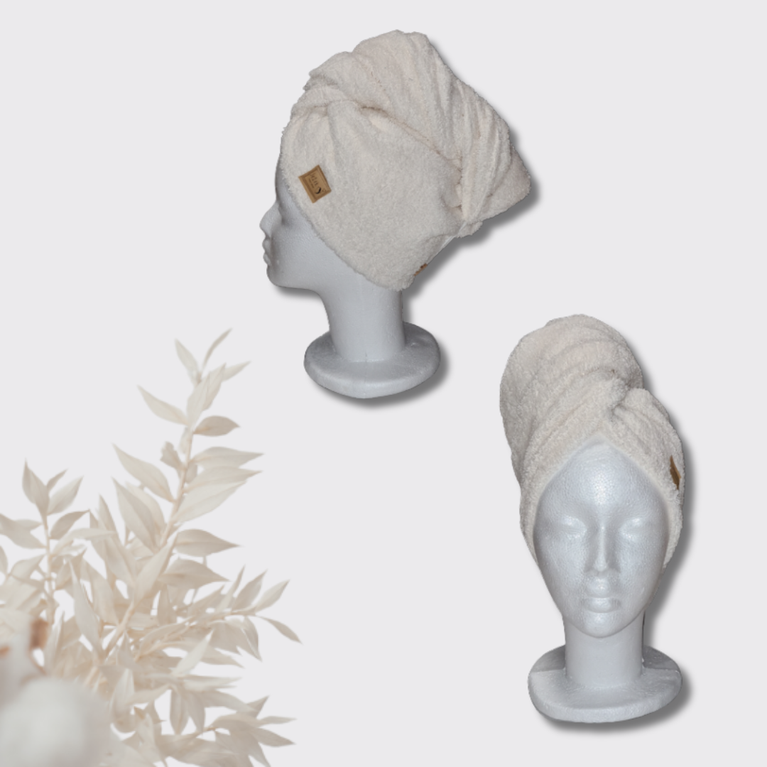 Turban za lase frotir/smetana